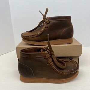 Clarks Originals Brown Leather Chukka Boots, Lace Up Ankle Boots Toddler Size 10